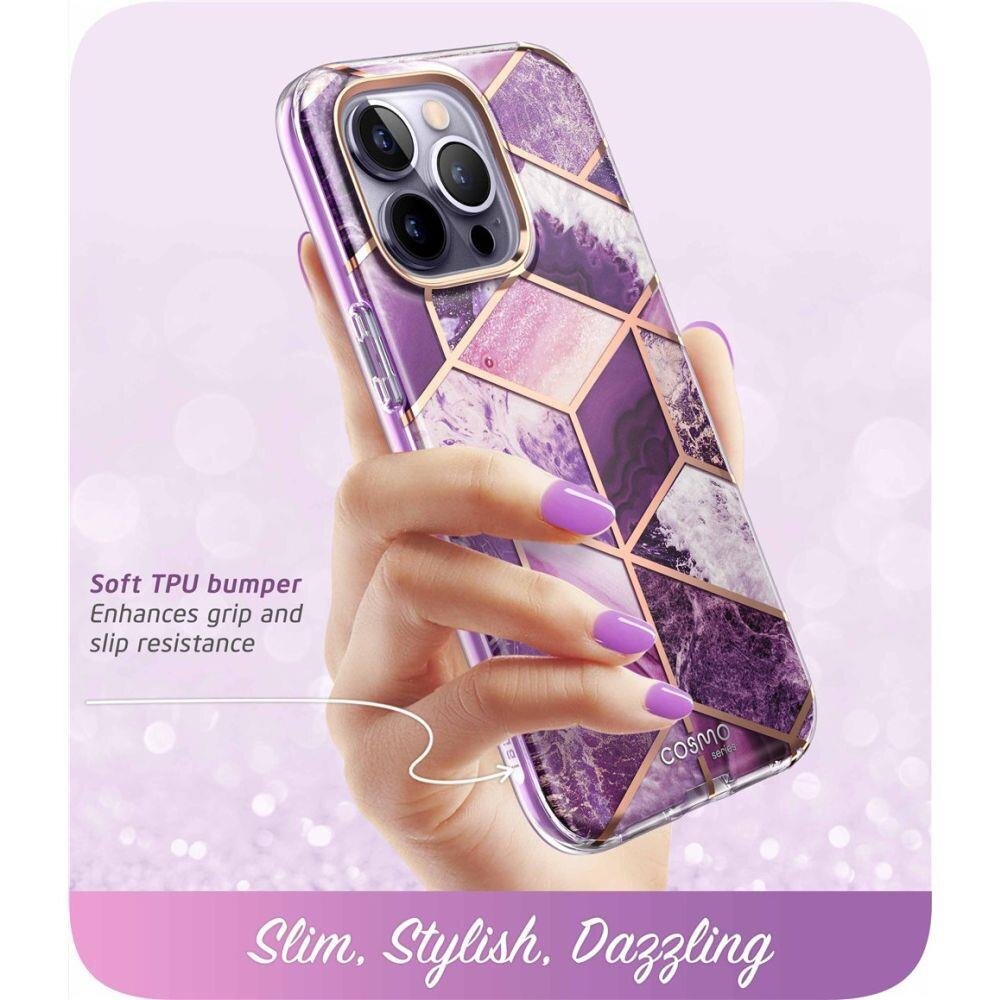 Supcase Cosmo iPhone 14 Pro Max Marble Purple kaina ir informacija | Telefono dėklai | pigu.lt