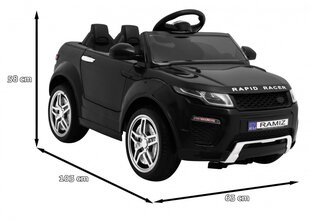Vienvietis elektromobilis Rapid Racer, juodas kaina ir informacija | Elektromobiliai vaikams | pigu.lt