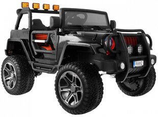 Dvivietis vaikiškas elektromobilis Monster Jeep 4x4, juodas kaina ir informacija | Elektromobiliai vaikams | pigu.lt