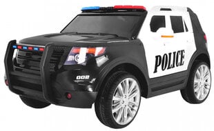 Vienvietis vaikiškas policijos elektromobilis SUV, juodas kaina ir informacija | Elektromobiliai vaikams | pigu.lt