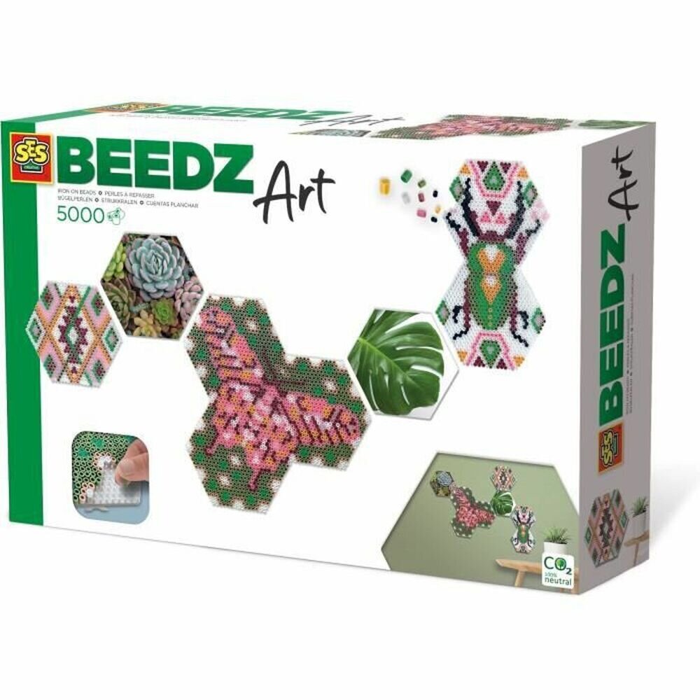 Dėlionė SES Creative Beedz Art Hex tiles Botánica kaina ir informacija | Dėlionės (puzzle) | pigu.lt