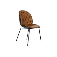 Обеденный стул DKD Home Decor Чёрный Металл Верблюжий PU (54,5 x 53 x 86 cm) цена и информация | Стулья для кухни и столовой | pigu.lt