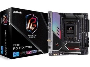 ASRock Z790 PG-ITX/TB4, Mini ITX, LGA1700, DDR5, WiFi kaina ir informacija | Pagrindinės plokštės | pigu.lt