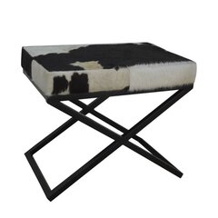 Foot-of-bed Bench DKD Home Decor Чёрный Корова Белый Металл Кожа Колониальный (60 x 40 x 50 cm) цена и информация | Комплекты уличной мебели | pigu.lt