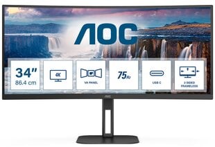 AOC CU34V5C/BK kaina ir informacija | Monitoriai | pigu.lt