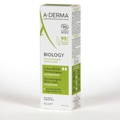 Drėkinamasis veido kremas A-Derma Biology, 40 ml kaina ir informacija | Veido kremai | pigu.lt