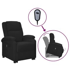 Atsistojantis atlošiamas krėslas, Dirbtinė oda, juoda kaina ir informacija | Svetainės foteliai | pigu.lt