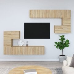 Sieninė televizoriaus spintelė, ąžuolo, apdirbta mediena kaina ir informacija | TV staliukai | pigu.lt