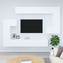 Sieninė televizoriaus spintelė, balta, apdirbta mediena kaina ir informacija | TV staliukai | pigu.lt