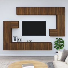 Sieninė televizoriaus spintelė, ruda ąžuolo, apdirbta mediena цена и информация | Тумбы под телевизор | pigu.lt