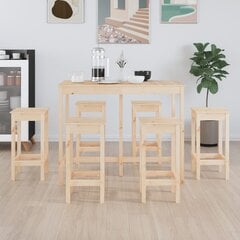 Baro baldų komplektas, Pušies medienos masyvas, 7 dalių kaina ir informacija | Virtuvės baldų komplektai | pigu.lt