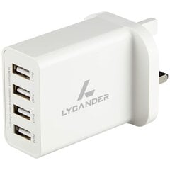 Розетка Lycander LPS4UK Английский USB (Пересмотрено A+) цена и информация | Зарядные устройства для аккумуляторов | pigu.lt