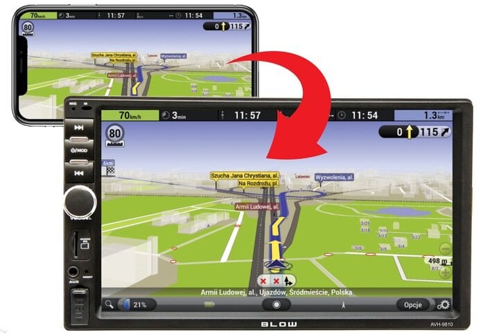 Automobilinė multimedijos sistema Android Bluetooth, GPS imtuvas, Automagnetola, USB + galinė kamera kaina ir informacija | Automagnetolos, multimedija | pigu.lt