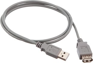 PremiumCord USB 2.0 Удлинительный кабель 1M, кабель данных высокой скорости до 480 Мбит/с, зарядный кабель, USB 2.0 Type A на вилках, 2 -кратном экранированном, цветной серой, длина 1M, Cupaa1, цена и информация | Кабели и провода | pigu.lt