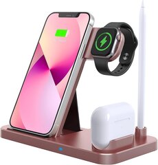 „Lechly Wireless Charger“, 4 iš 1 indukcinio įkrovimo stotis „Apple Watch AirPods Pro“, „Qi“ sertifikuotas belaidis įkroviklis „iPhone“ 12/SE/11/X/XS Max/8, „Samsung Galaxy S20/S10“ kaina ir informacija | Krovikliai telefonams | pigu.lt