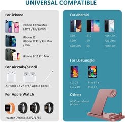 „Lechly Wireless Charger“, 4 iš 1 indukcinio įkrovimo stotis „Apple Watch AirPods Pro“, „Qi“ sertifikuotas belaidis įkroviklis „iPhone“ 12/SE/11/X/XS Max/8, „Samsung Galaxy S20/S10“ kaina ir informacija | Krovikliai telefonams | pigu.lt