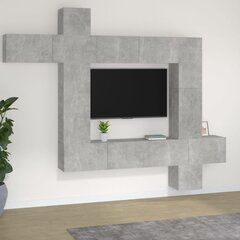 TV spintelių komplektas, Mediena, 9 dalių, betono pilka kaina ir informacija | TV staliukai | pigu.lt