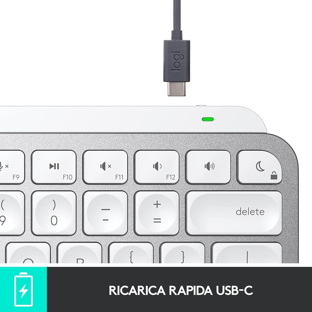 Logitech, MX Keys Mini, qwerty, balta цена и информация | Klaviatūros | pigu.lt