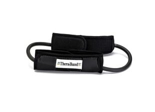 Thera-band круглая эластичная лента с держателями, черный цвет, 60 см цена и информация | Фитнес-резинки, гимнастические кольца | pigu.lt