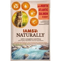 Консервы для кошек с лососем в соусе Iams Naturally Adult, 85 г цена и информация | Консервы для кошек | pigu.lt