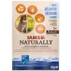 Консервы для кошек с атлантической сельдью в соусе Iams Naturally Adult, 85 г сельдь в соусе 85г цена и информация | Консервы для кошек | pigu.lt