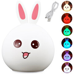 Детский светодиодный RGB ночник кролик с USB цена и информация | Детские светильники | pigu.lt
