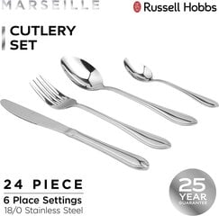Набор столовых приборов Russell Hobbs RH02224EU7 Marseille, 24 шт. цена и информация | Кухонная утварь | pigu.lt