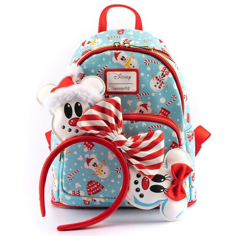 Kuprinė Loungefly Disney Snowman Mickey Minnie + lankelis цена и информация | Kuprinės ir krepšiai | pigu.lt