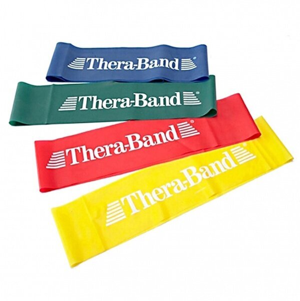 Thera-band elastinės juostos kilpa, geltona, 7,5 cm цена и информация | Pasipriešinimo gumos, žiedai | pigu.lt