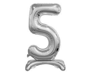 Folijos balionas numeris "5", 74 cm, spalva: sidabras (BC-ASS5) 9380 kaina ir informacija | Balionai | pigu.lt