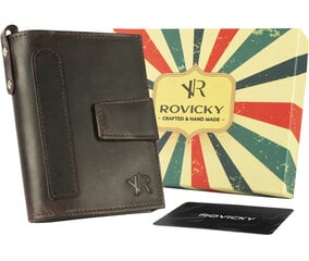 Мужской кошелек Rovicky из натуральной кожи, коричневый цена и информация | Мужские кошельки | pigu.lt