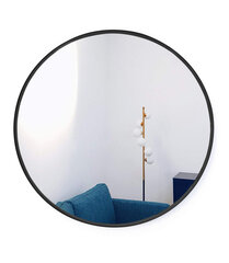 Подвесное зеркало, металлическая рама, 60 см, черное цена и информация | Часы | pigu.lt