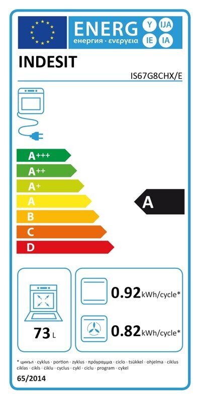 Indesit IS67G8CHX/E цена и информация | Elektrinės viryklės | pigu.lt