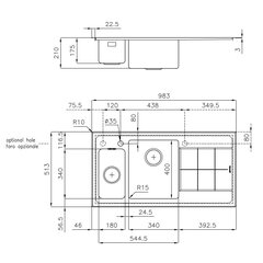 Foster plautuvė KE SINK 983x513 kaina ir informacija | Virtuvinės plautuvės | pigu.lt