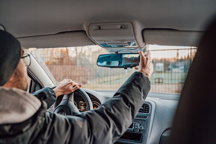 Dviejų krypčių vaizdo automobilinis registratorius galinio vaizdo veidrodyje su atbulinės eigos kamera kaina ir informacija | Vaizdo registratoriai | pigu.lt