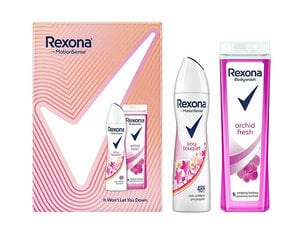 Kosmetikos dovanų rinkinys moterims Rexona Sexy Bouquet 48: antiperspirantas dezodorantas 150 ml + Orchid Fresh dušo želė 250 ml kaina ir informacija | Dezodorantai | pigu.lt