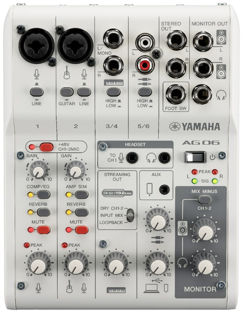 Garso pultas Yamaha AG06 MK2 kaina ir informacija | Priedai muzikos instrumentams | pigu.lt