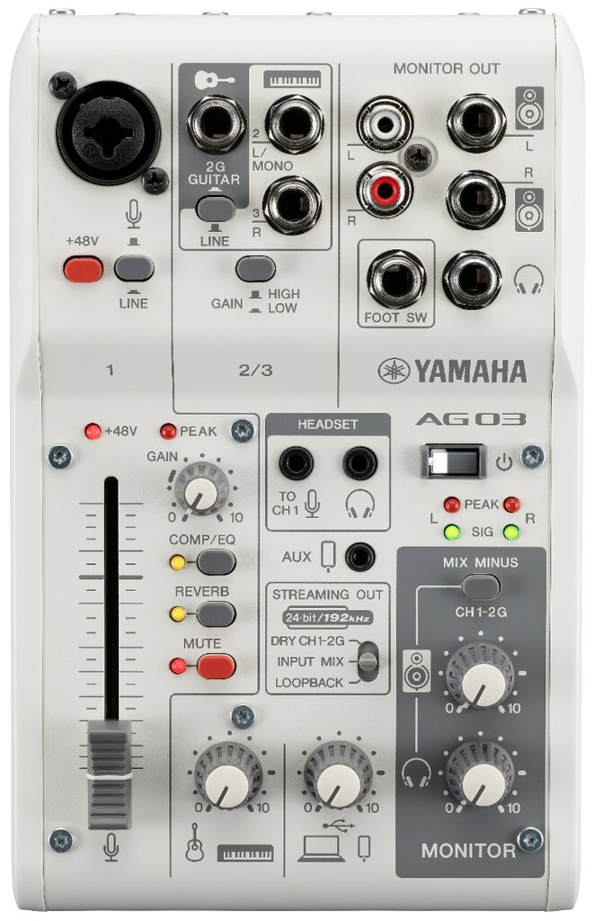 Garso pultas Yamaha AG03 MK2 цена и информация | Priedai muzikos instrumentams | pigu.lt