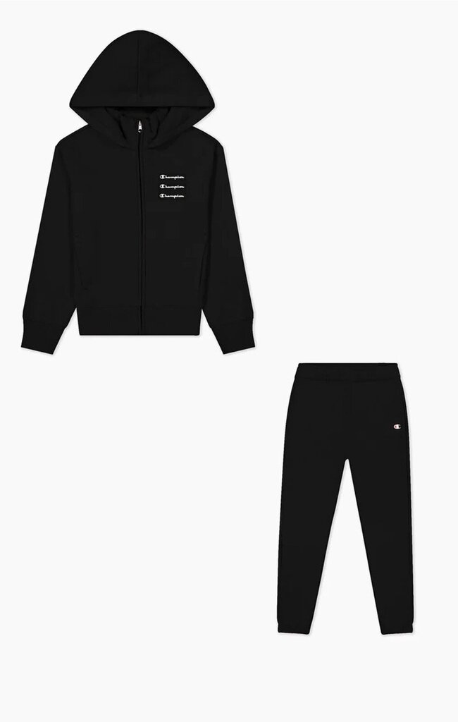 Sportinis kostiumas vaikams Champion 404499*KK001, juodas kaina ir informacija | Megztiniai, bluzonai, švarkai mergaitėms | pigu.lt
