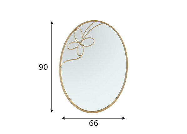 Sieninis veidrodis A2A Butterfly 90x63, auksinis kaina ir informacija | Veidrodžiai | pigu.lt