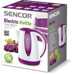 Чайник Sencor SWK 1815VT, 1,8 л, белый/фиолетовый цена и информация | Электрочайники | pigu.lt