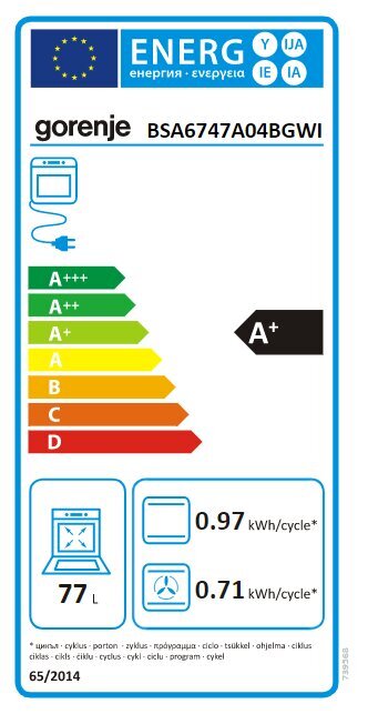 Gorenje BSA6747A04BGWI kaina ir informacija | Orkaitės | pigu.lt