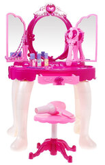Vaikiškas grožio staliukas su kėdute ir kitais priedais, rožinis kaina ir informacija | Žaislai mergaitėms | pigu.lt