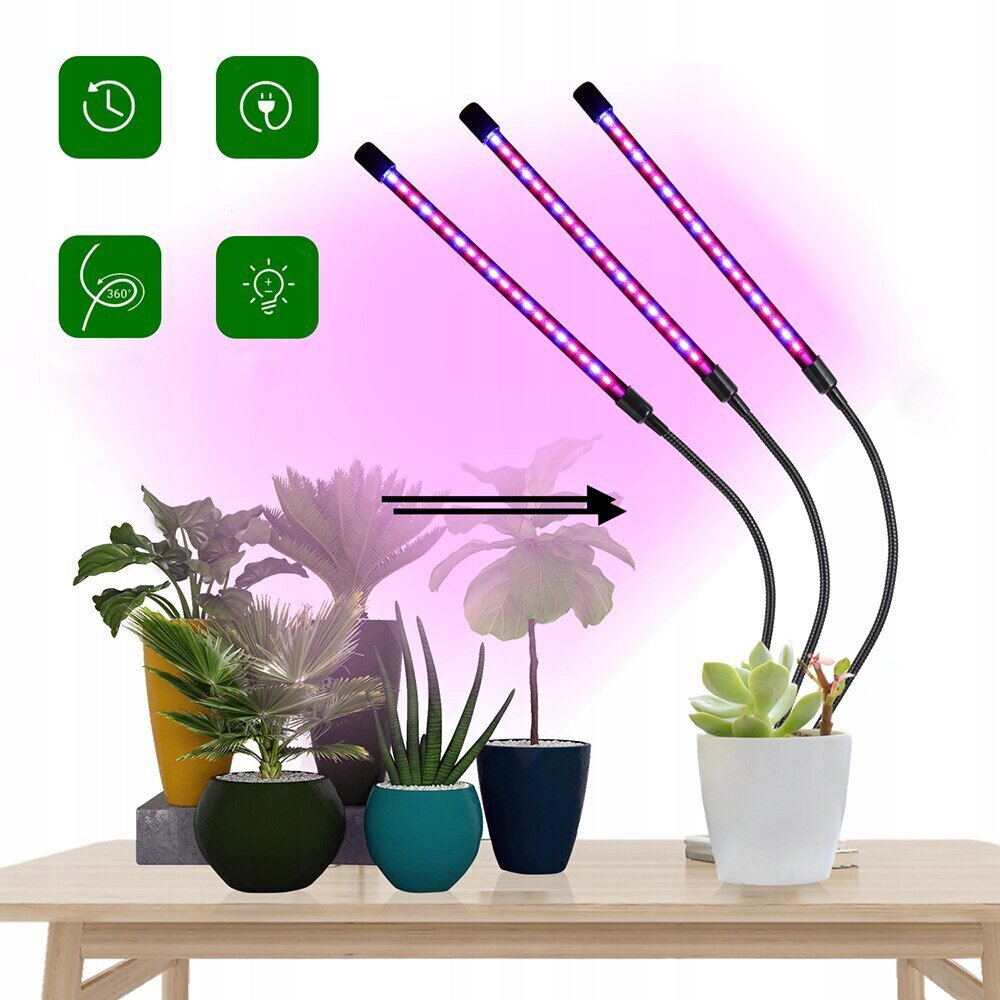 LED lempa augalams - augalams auginti 3 vnt. цена и информация | Daigyklos, lempos augalams | pigu.lt
