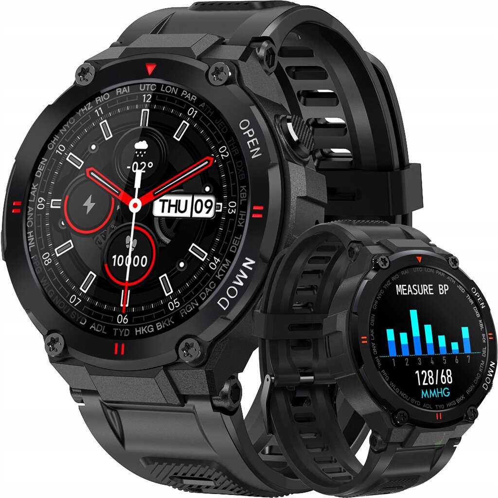 K22 Black kaina ir informacija | Išmanieji laikrodžiai (smartwatch) | pigu.lt