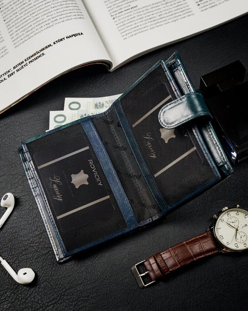 Vyriška natūralios odos piniginė Pierre Cardin, mėlyna цена и информация | Vyriškos piniginės, kortelių dėklai | pigu.lt