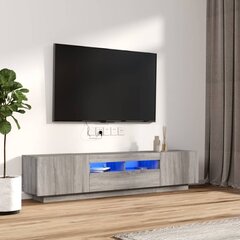 TV spintelių komplektas su LED, Mediena, 2 dalių, pilka ąžuolo spalva цена и информация |  Тумбы под телевизор | pigu.lt