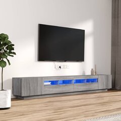 TV spintelių komplektas su LED, Mediena, 3 dalių, pilka ąžuolo spalva цена и информация | Тумбы под телевизор | pigu.lt