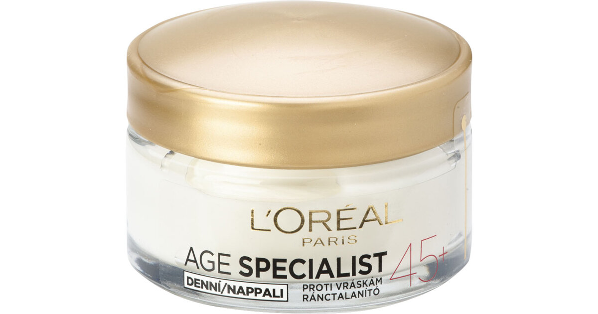 Dieninis veido kremas nuo raukšlių L'Oréal Expert Age Specialist 45+, 50 ml kaina ir informacija | Veido kremai | pigu.lt