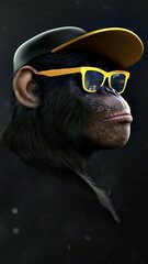 Deimantinė mozaikinė beždžionė su akiniais 30x50 cm kaina ir informacija | Deimantinės mozaikos | pigu.lt